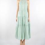 Abito Verde Acqua a balze in voile di cotone PBBLACRIMA 3 PENNY BLACK 
