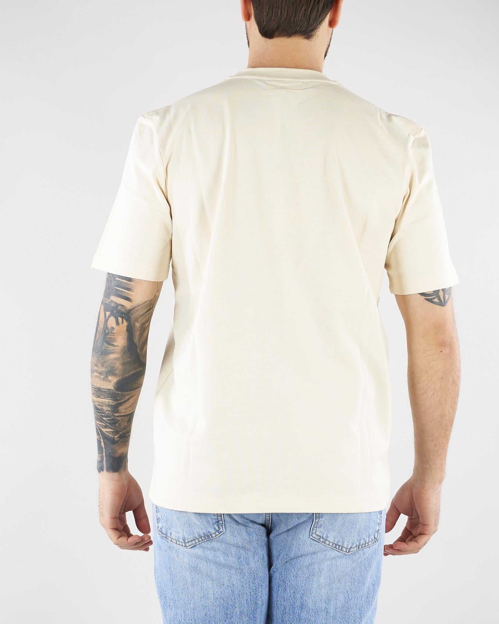 T-shirt Panna in cotone pesante con taschino patch gommata XM4280 2 YES LONDON 