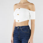 Top in maglia Avorio TK86B62E2 360 ELISABETTA FRANCHI 