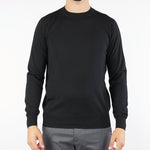 Maglia Nero in pura lana merinos finezza 16 A001F001 9000 PAOLO PECORA 