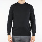 Maglia Nero in pura lana merinos finezza 16 A001F001 9000 PAOLO PECORA 
