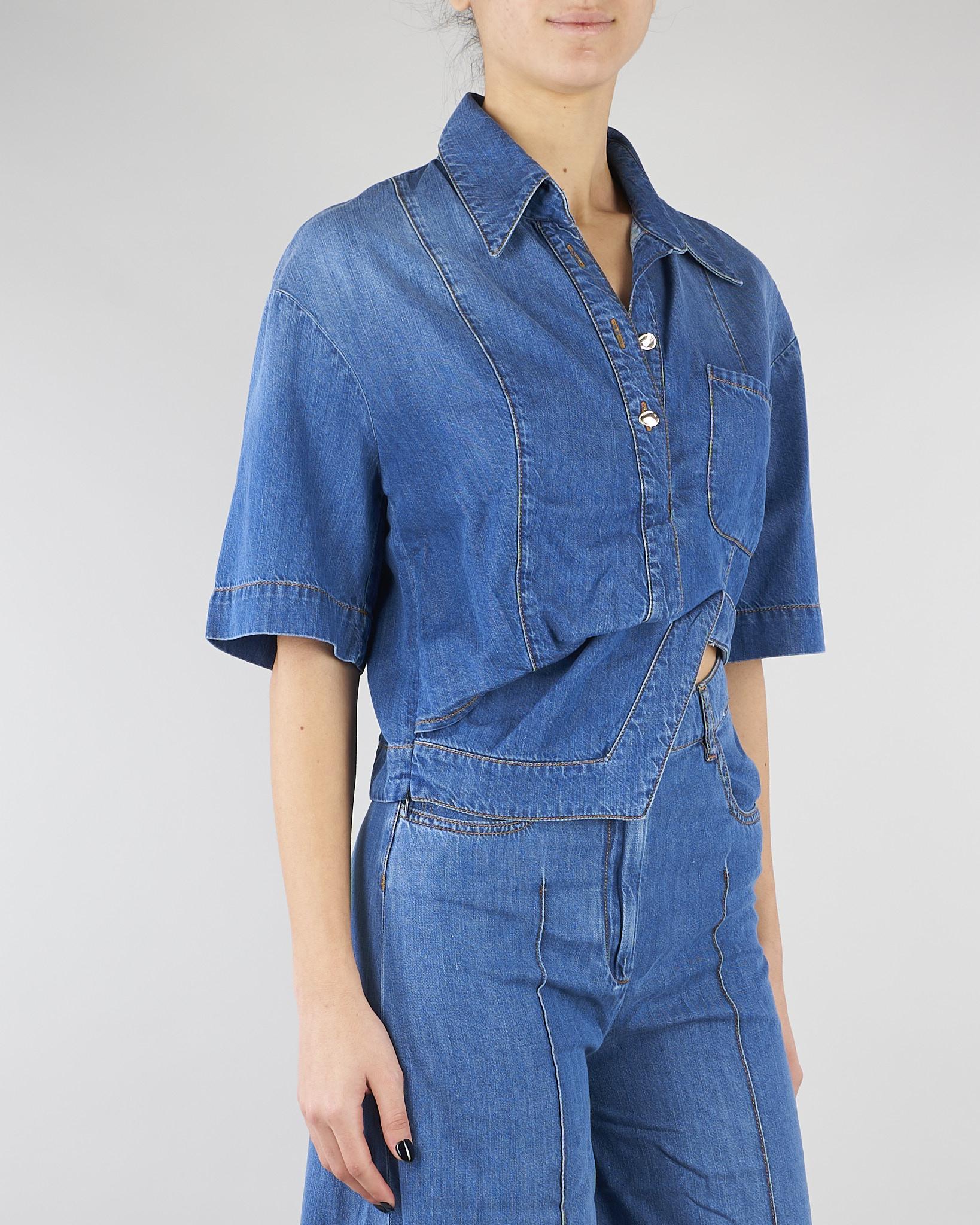 Camicia in Denim crop CAT0101C0400007 V0765 SIMONA CORSELLINI 