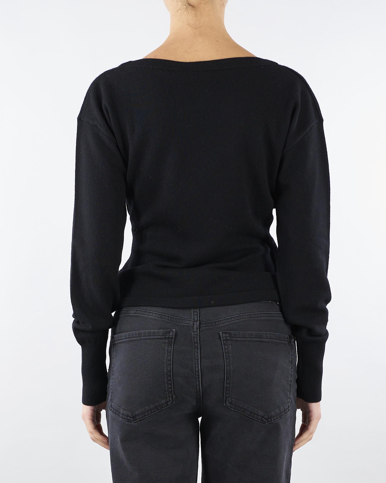 Maglia Nero in misto cachemire con bottoni gioiello MK32S57E2 110 ELISABETTA FRANCHI 