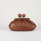 Borsa Pasticcino Bag Cuoio medium in pelle con stampa cocco WKAALISSO 1 MAX MARA WEEKEND 