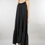 Abito Nero in cupro con spalline sottili SS260022 99 ELEH 