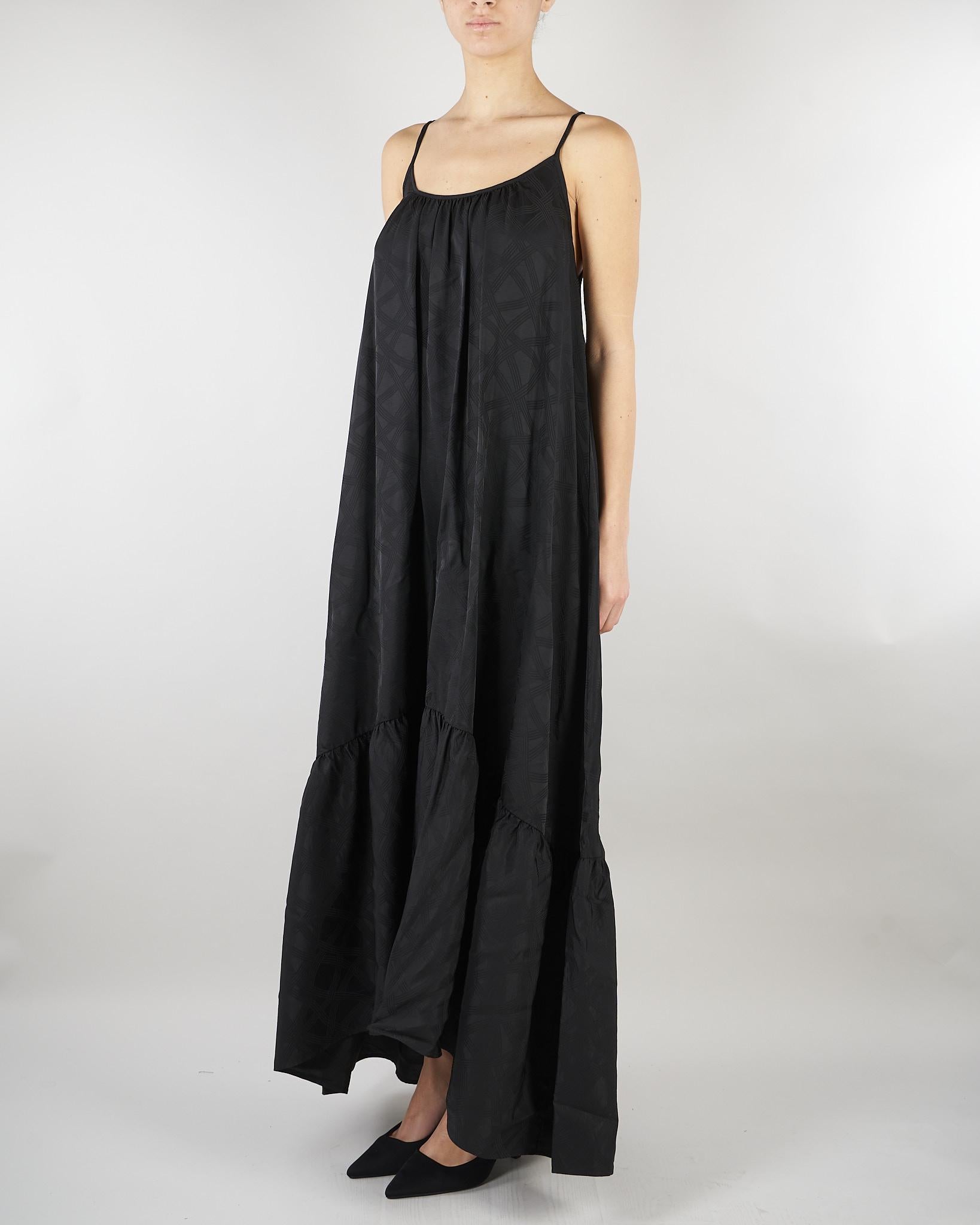 Abito Nero in cupro con spalline sottili SS260022 99 ELEH 