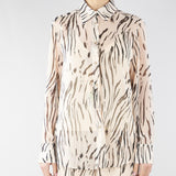 Camicia Crema-Nero in georgette stampata PBPGIRAFFA 9 PENNY BLACK 