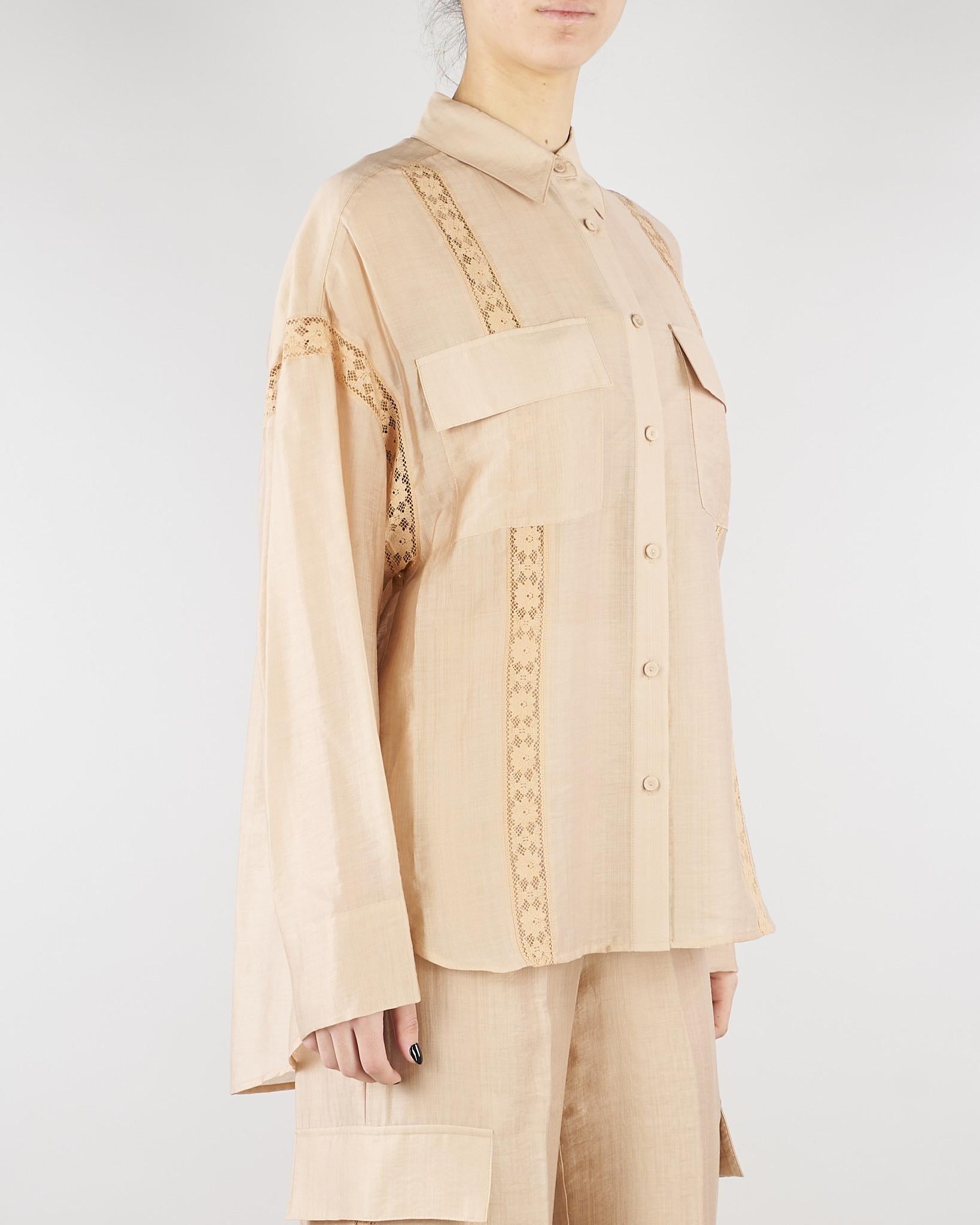 Camicia Beige con pizzo RA6062T486A 61212 BLUGIRL 