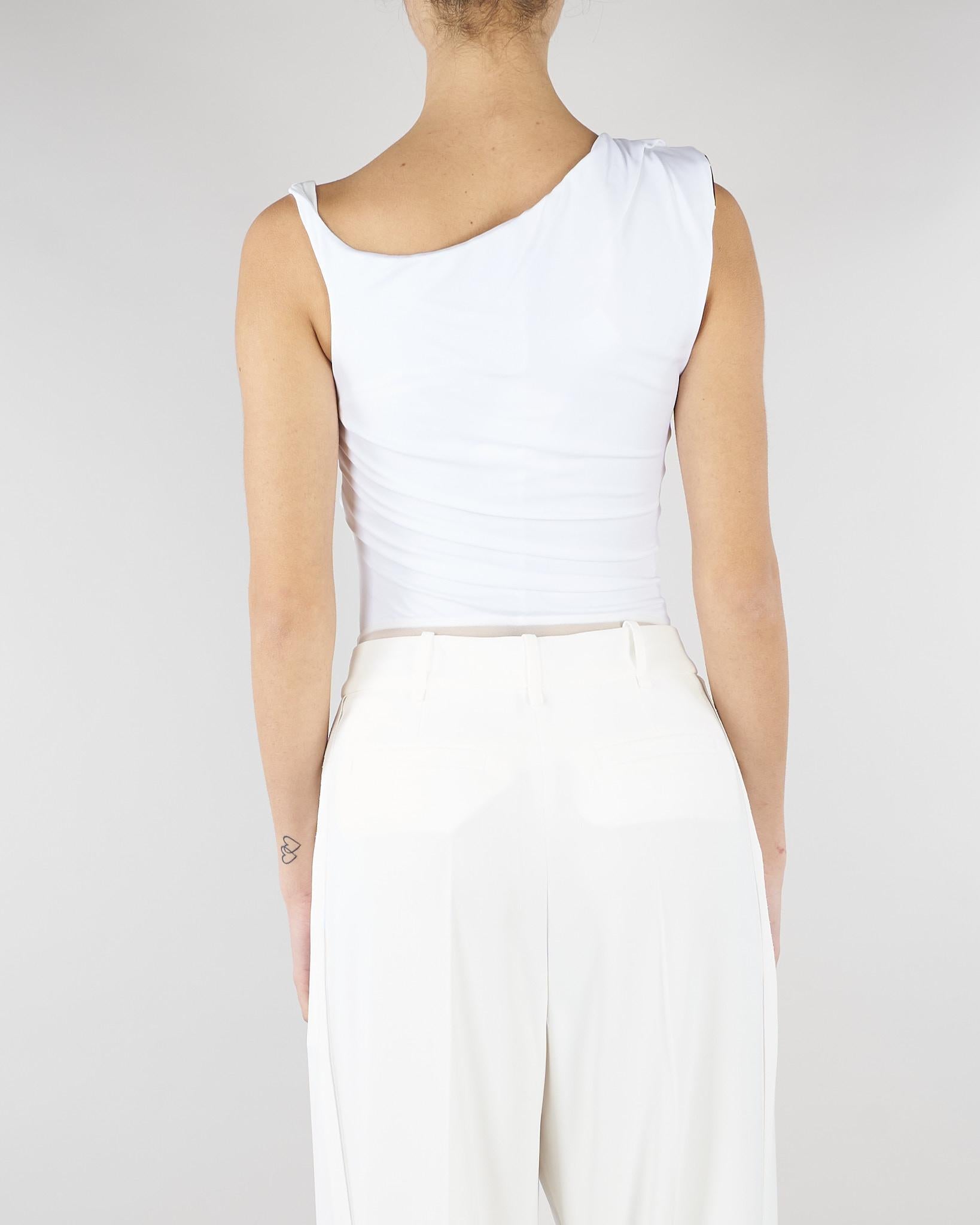 Body Avorio in jersey con spalla gioiello BO01361E2 360 ELISABETTA FRANCHI 