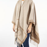 Poncho Beige in pura lana con logo HILDESTD 1 MAX MARA STUDIO 