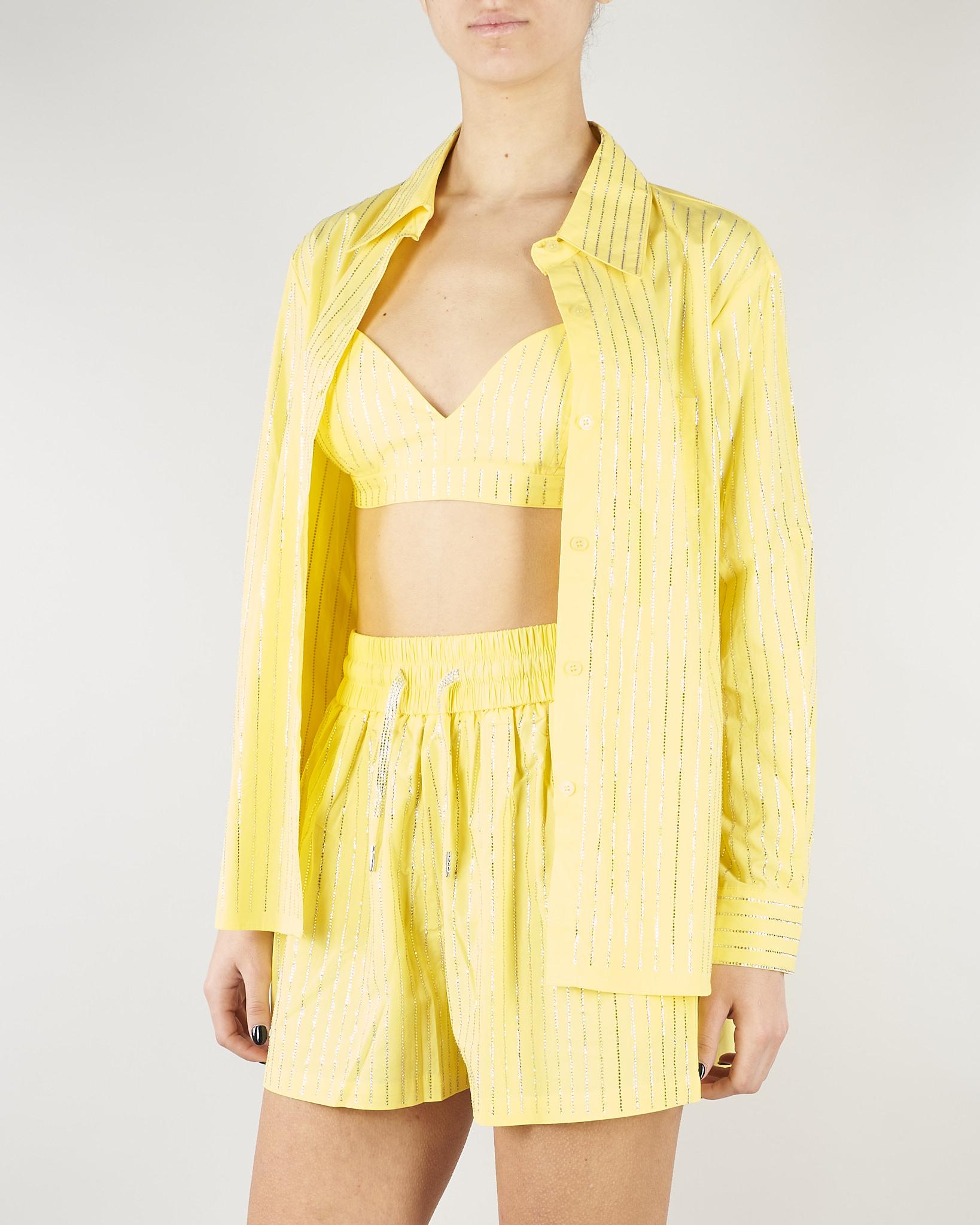 Top Giallo con strass all over NS229 38 NO SECRETS 