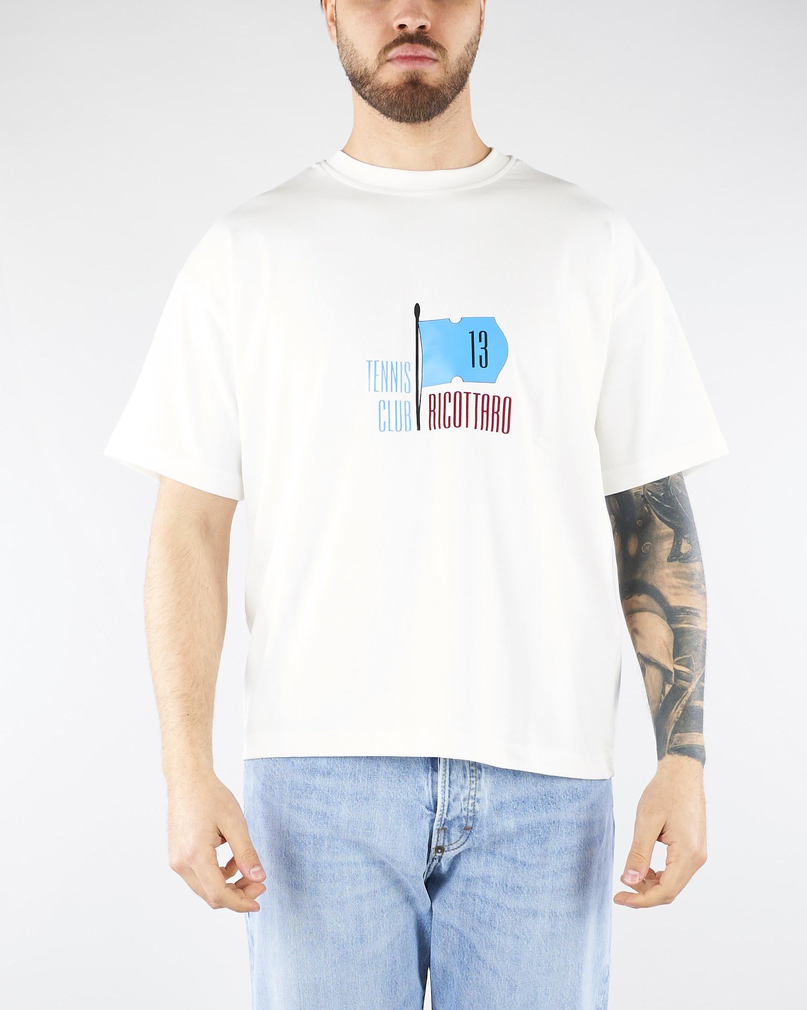 T-shirt Boxy Bianco con stampa 'Ricottaro' MAU3DICI01 01 3DICI 