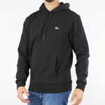 Felpa Nero con cappuccio e ricamo logo in pile SH9623 031 LACOSTE 