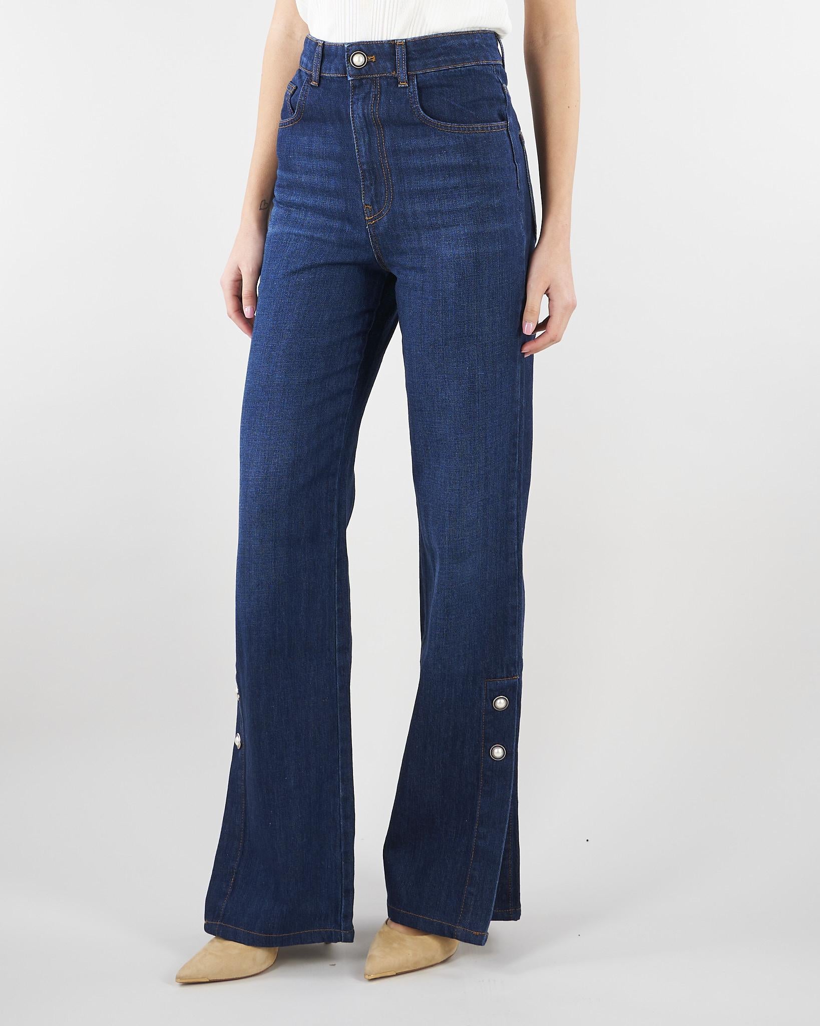 Jeans Denim flare con bottoni gioiello TP2702 12230 TWIN SET 