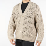 Cardigan Beige traforato in lana MA3401 25 I'M BRIAN 