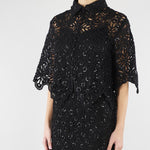 Camicia Nero in macramè con paillettes PBPGIULIVA 2 PENNY BLACK 