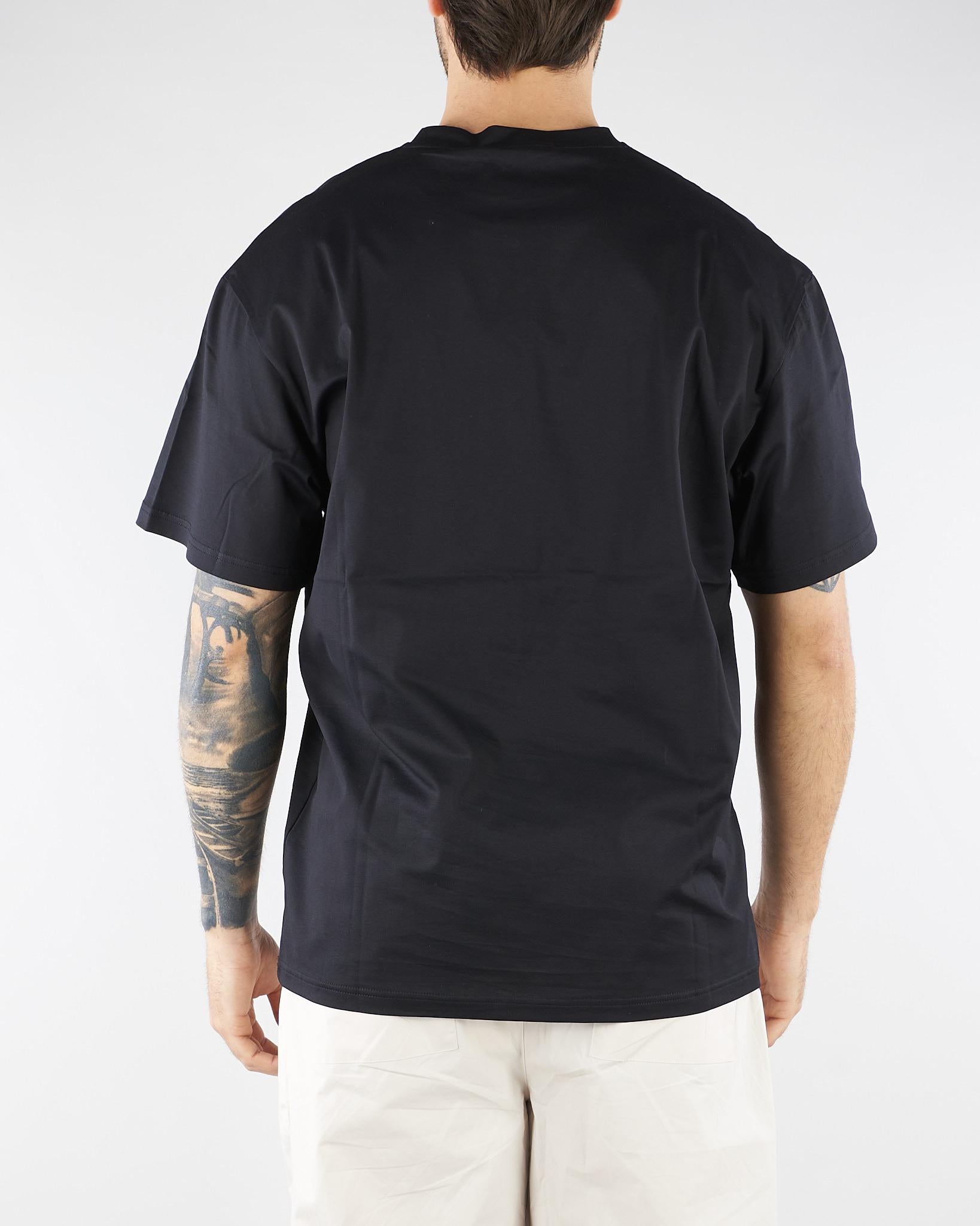 T-shirt Nero in filo di Scozia Relaxed fit U0291R5001 80 UNGARO 