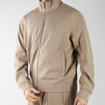 Felpa Beige full zip in double jersey con banda logata EM005222AF10013 U6107 EMPORIO ARMANI 