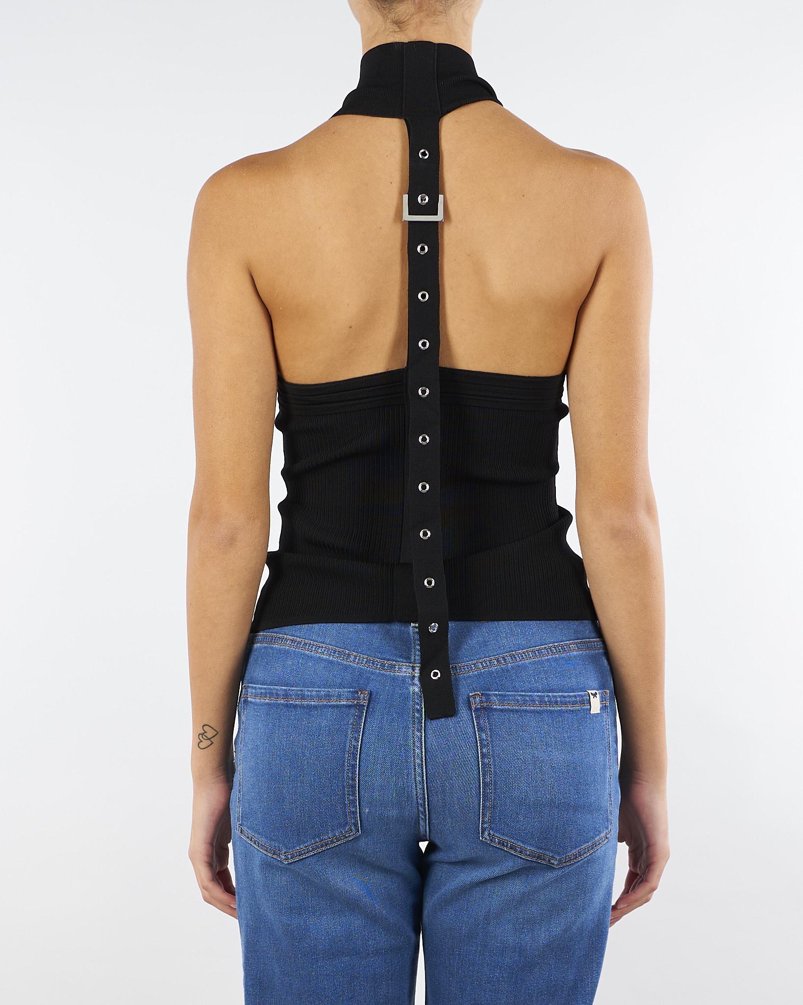 Top dolcevita Nero smanicato in maglia 8K0310K274 K103 PATRIZIA PEPE 