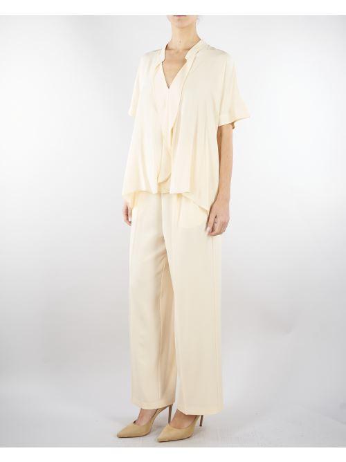 Pantalone Crema con pences M6PF03 336 MEIMEIJ 