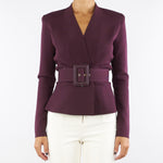 Giacca Merlot in maglia con cintura MK48S57E2 EA4 ELISABETTA FRANCHI 