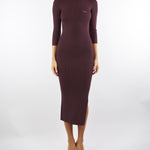 Abito Merlot in maglia a costine con taschino AM23B56E2 EA4 ELISABETTA FRANCHI 