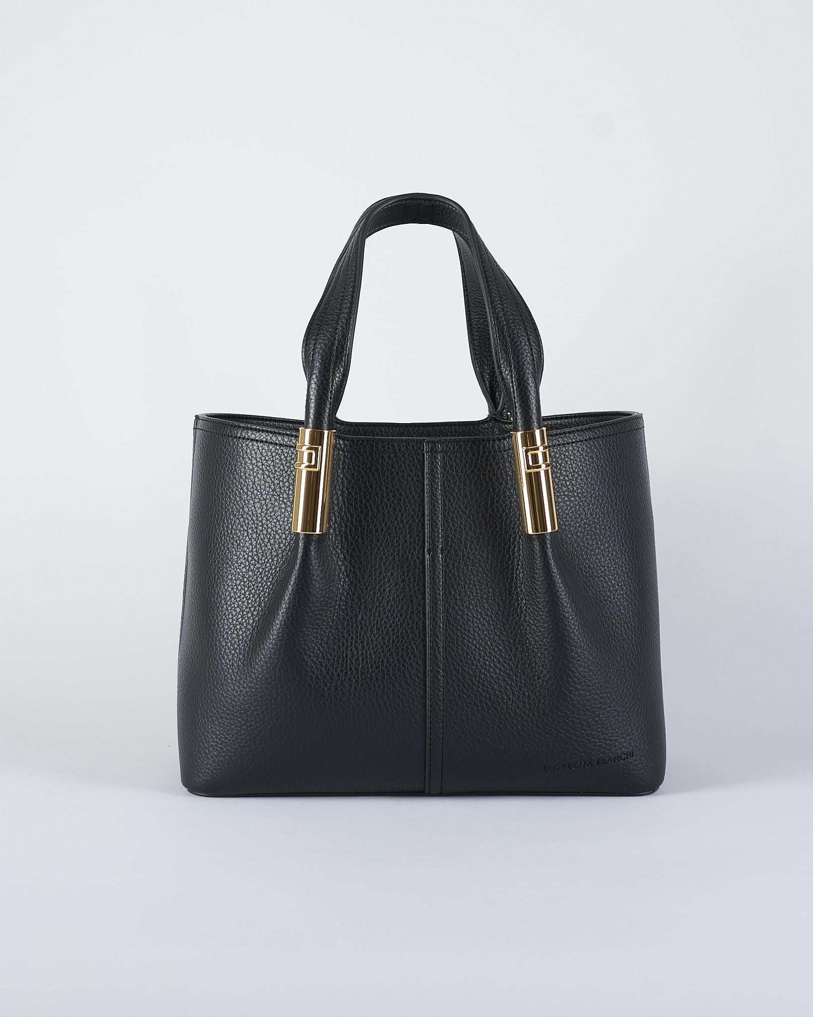 Borsa Tote media Nero con dettagli logo BS42A56E2 110 ELISABETTA FRANCHI 