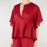 Blusa Rosso in lino SP5LE033 4031 ICONA 