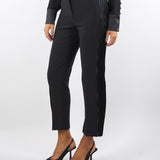 Pantaloni Nero in crêpe leggero con dettagli smoking PA08856E2 110 ELISABETTA FRANCHI 