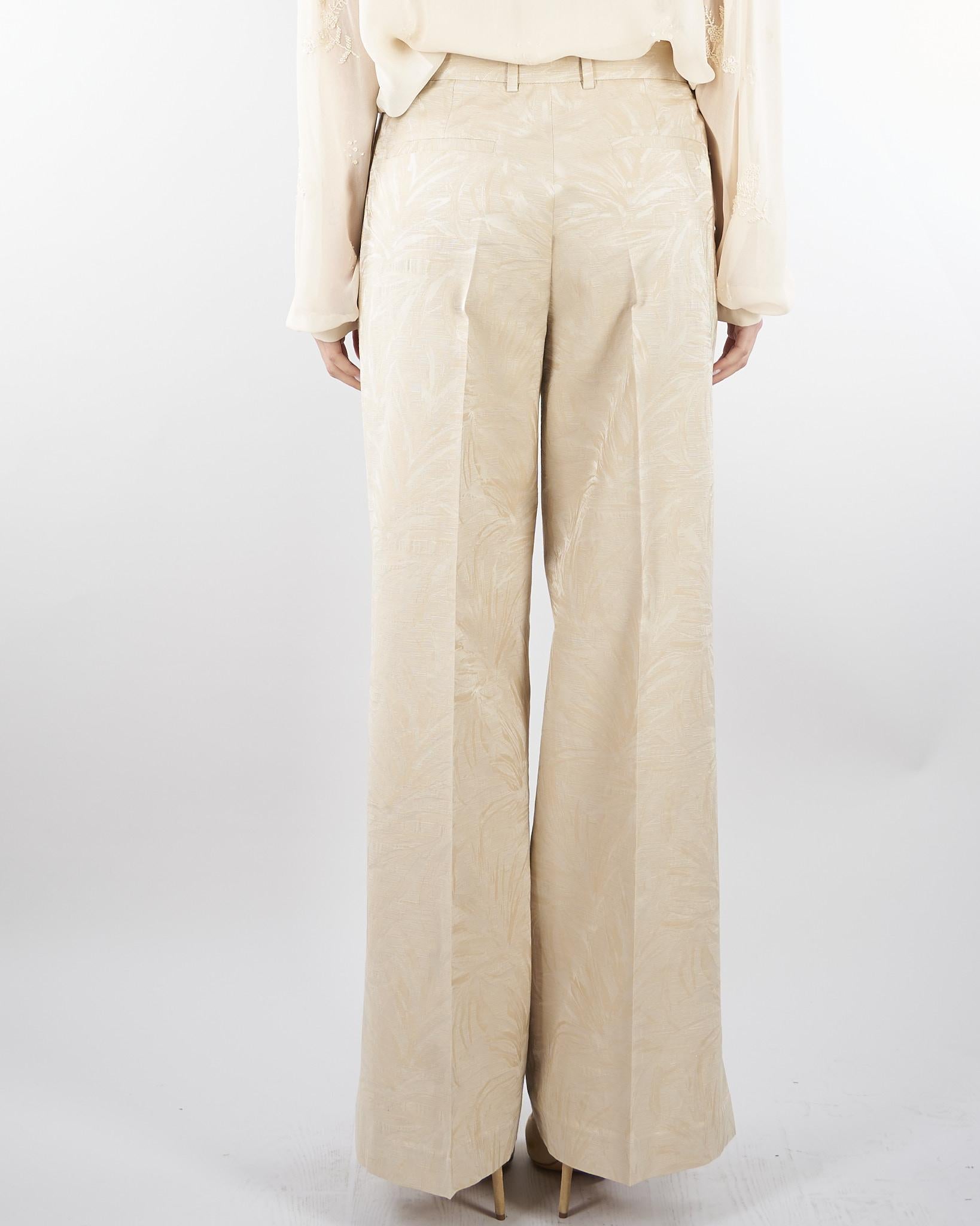 Pantalone jacquard Beige wide leg PT140870220710 014 SEVENTY 
