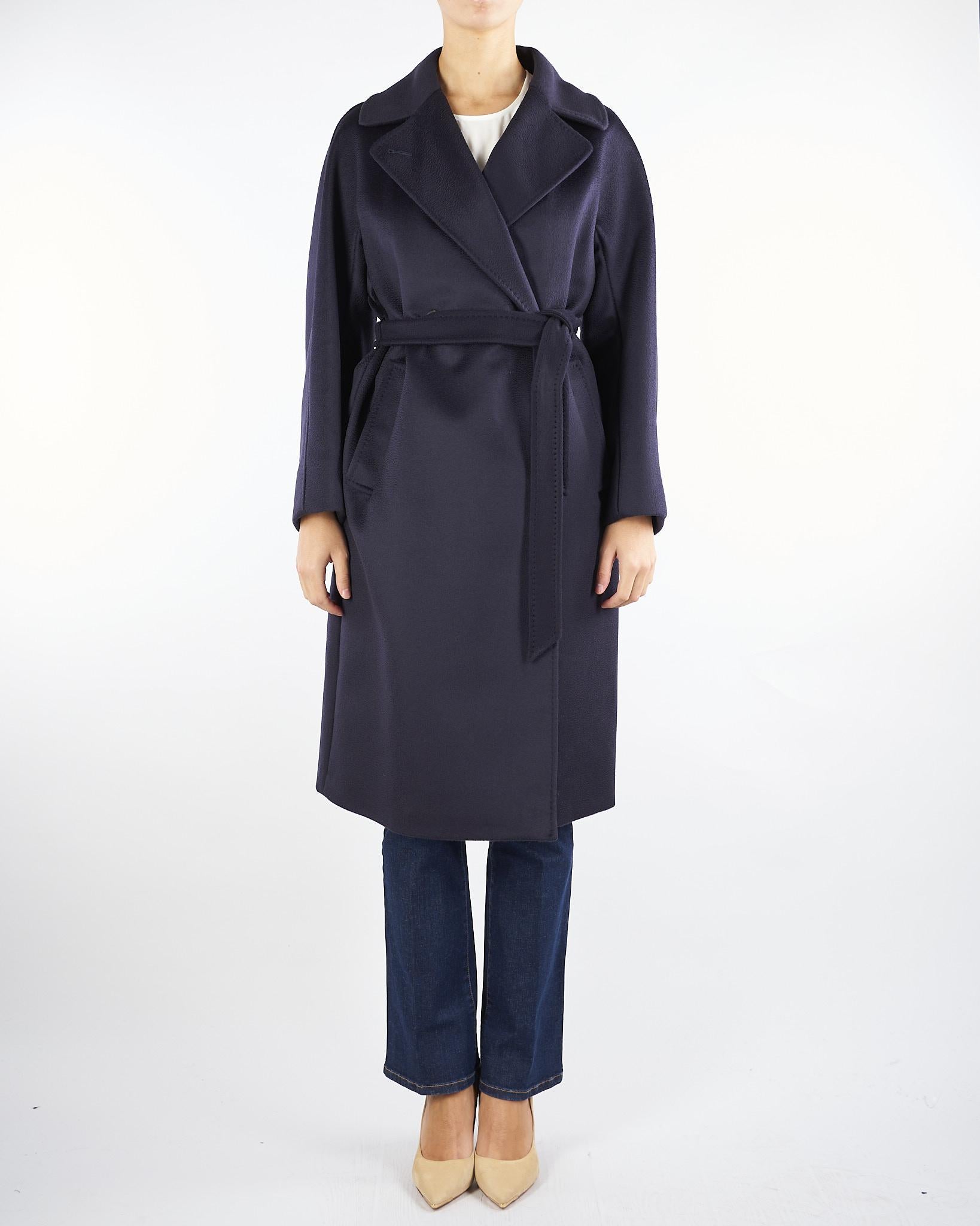 Cappotto Blu midi doppiopetto in lana Resina RESINA 10 MAX MARA WEEKEND 