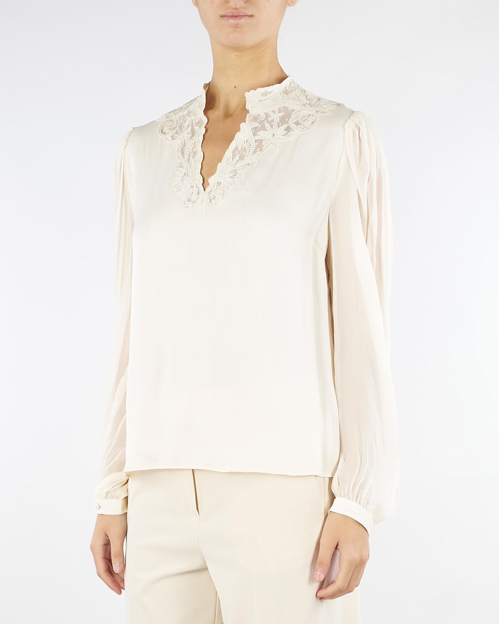 Camicia Panna con ricamo TT2243 12227 TWIN SET 