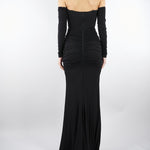 Abito Nero Red Carpet in jersey crêpe con drappeggi ABR1061E2 110 ELISABETTA FRANCHI 