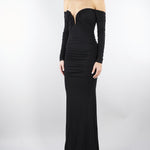 Abito Nero Red Carpet in jersey crêpe con drappeggi ABR1061E2 110 ELISABETTA FRANCHI 
