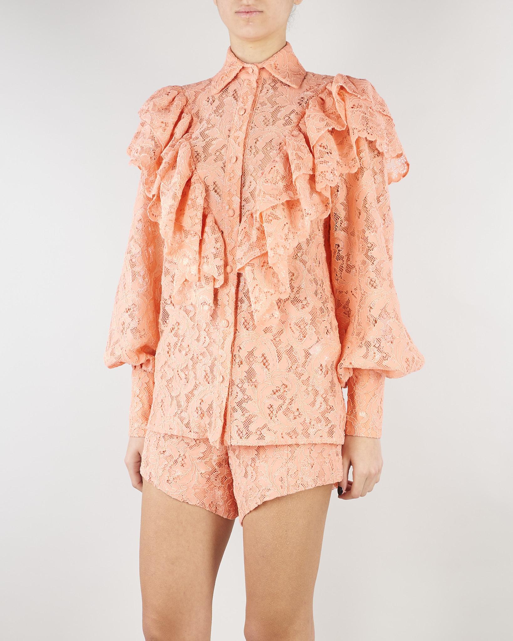 Camicia Pesca in pizzo con rouches ACT16113CA606 144 ACTUALEE 