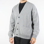 Cardigan Grigio in pura lana e cashmere relaxed fit F5PKMACA037 100 A PAPER KID 