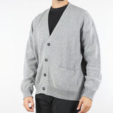 Cardigan Grigio in pura lana e cashmere relaxed fit F5PKMACA037 100 A PAPER KID 