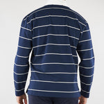 Polo Blu a righe con colletto a contrasto B6AB0011 88 AMARANTO 