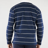Polo Blu a righe con colletto a contrasto B6AB0011 88 AMARANTO 