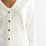 Cardigan Milk-Silver in lana con cristalli MK26B56E2 EH9 ELISABETTA FRANCHI 