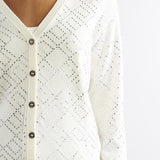 Cardigan Milk-Silver in lana con cristalli MK26B56E2 EH9 ELISABETTA FRANCHI 