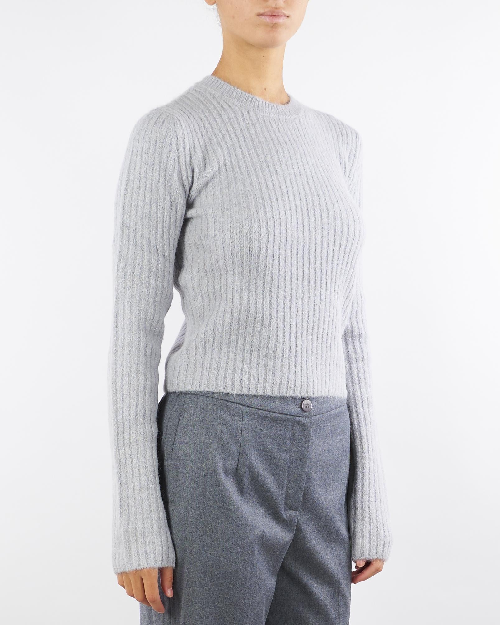 Maglia Grigio girocollo a costine 2K0328K294 S733 PATRIZIA PEPE 