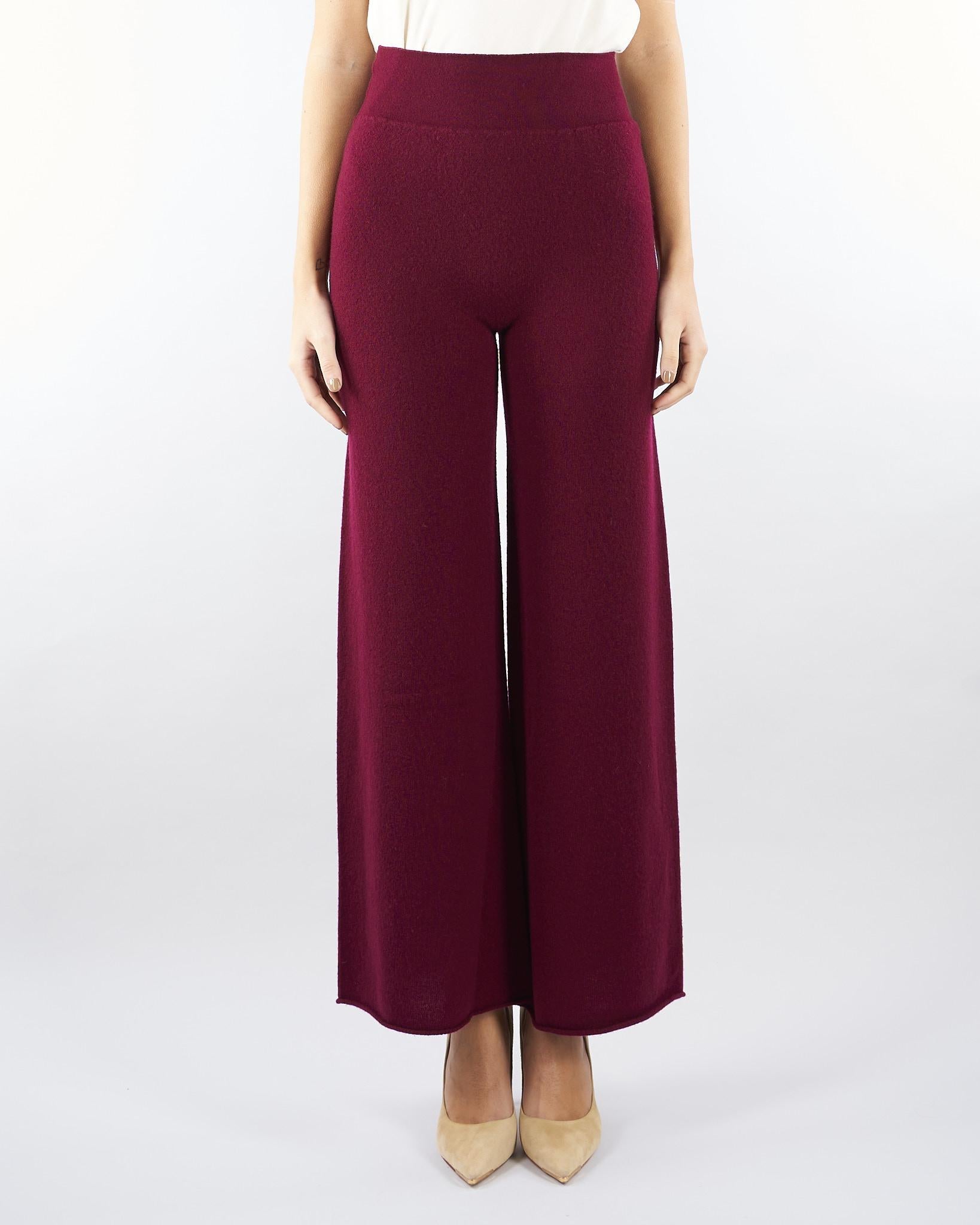 Pantalone Bordeaux in maglia di puro cashmere V51622 85 VANISE' 