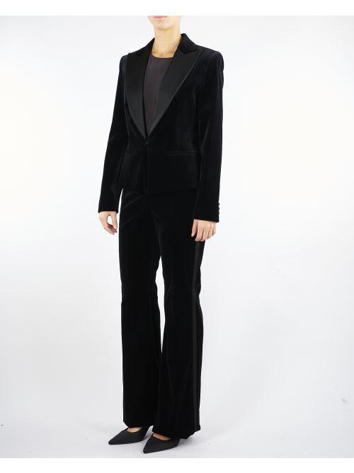Pantalone smoking Nero in velluto VETRINO 7 MAX MARA STUDIO 