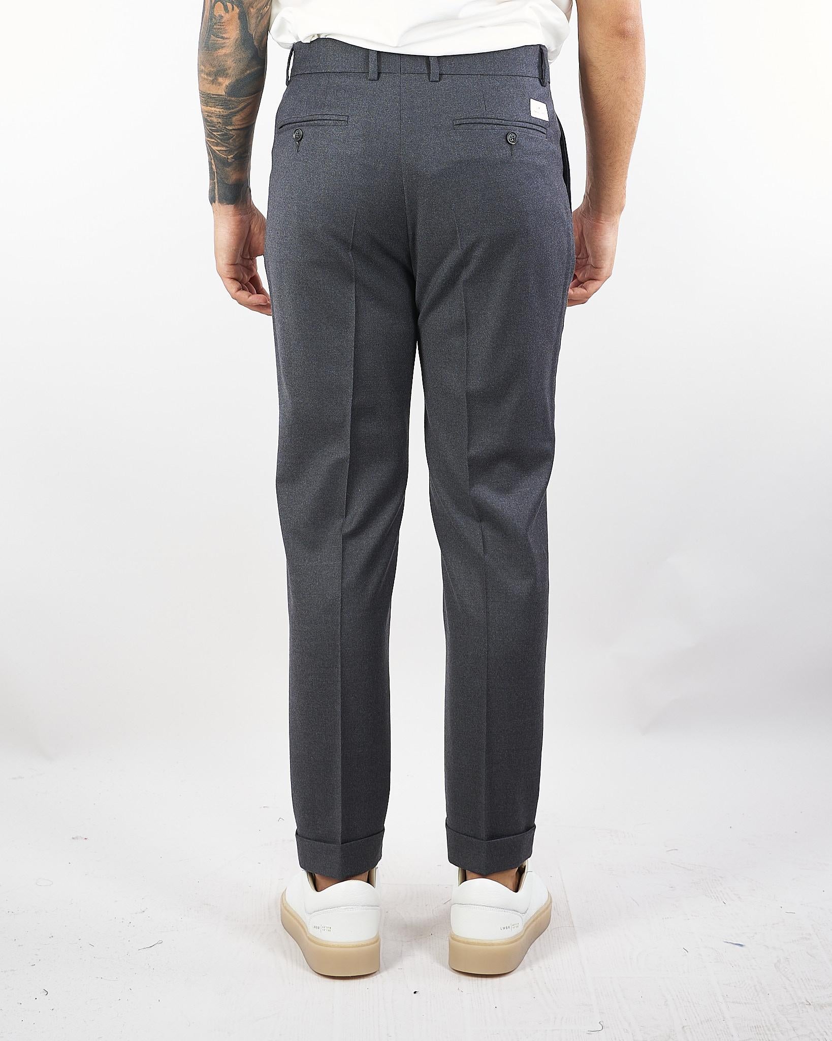 Pantalone Grigio in flanella di lana con pences 3932P1658250501 98 MANUEL RITZ 