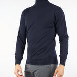 Maglia Dolcevita Blu in pura lana merinos finezza 16 A003F001 6462 PAOLO PECORA 