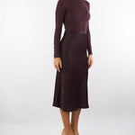 Abito Merlot in maglia a costine e raso con taschino AM06B56E2 EA4 ELISABETTA FRANCHI 