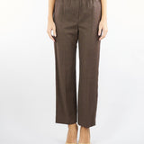 Pantalone Marrone in flanella di lana HATELEY 44 MAX MARA WEEKEND 