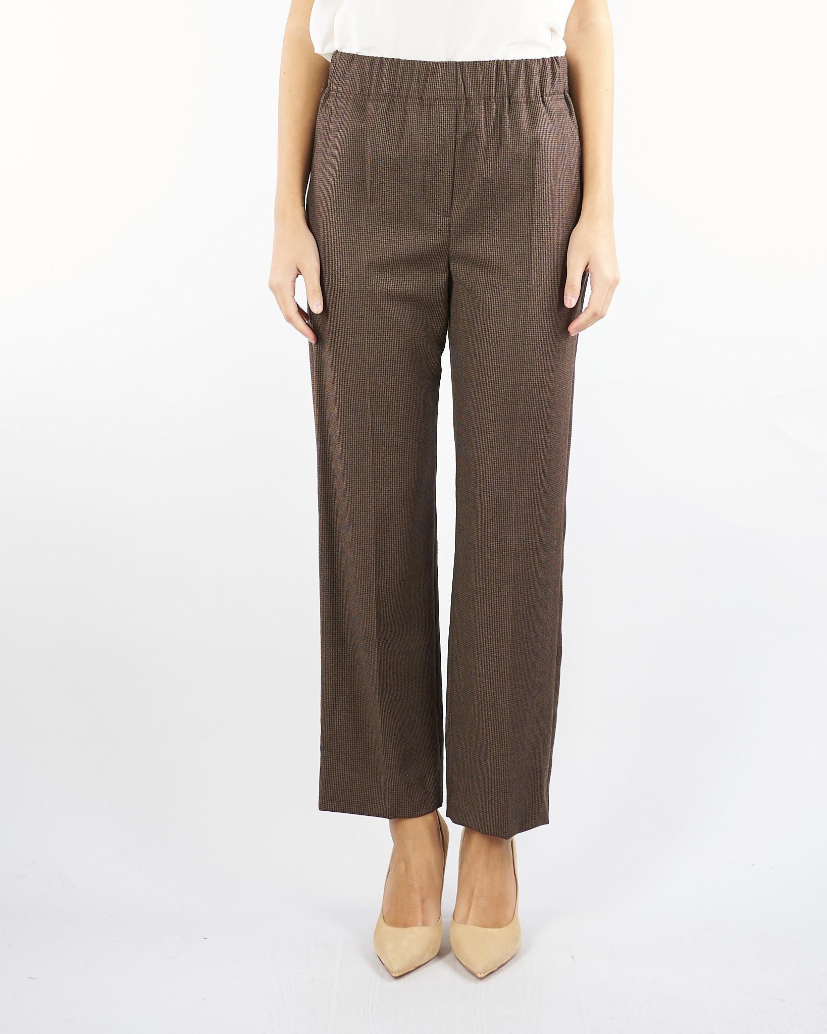 Pantalone Marrone in flanella di lana HATELEY 44 MAX MARA WEEKEND 