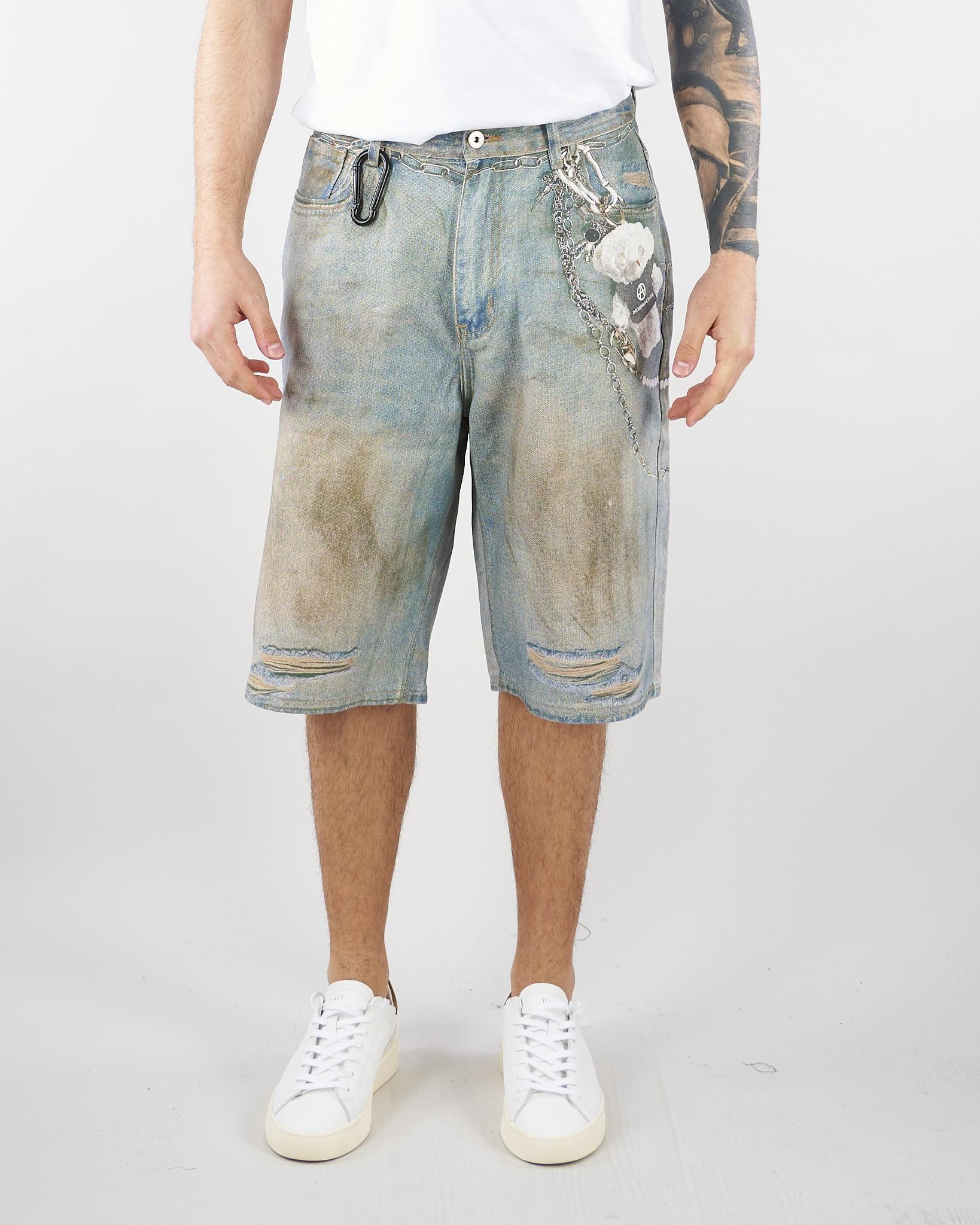 Bermuda stampati in Denim HTEM822002 315 ACUPUNCTURE 